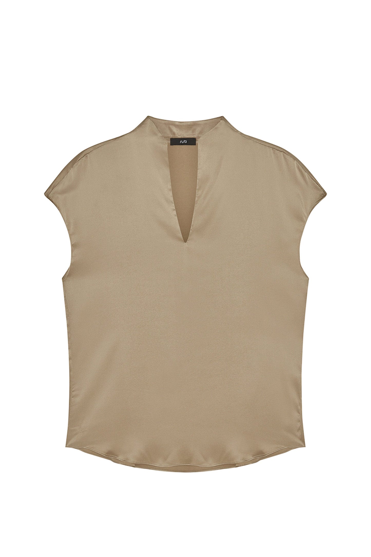 Cap Sleeve Washable Silk Blouse