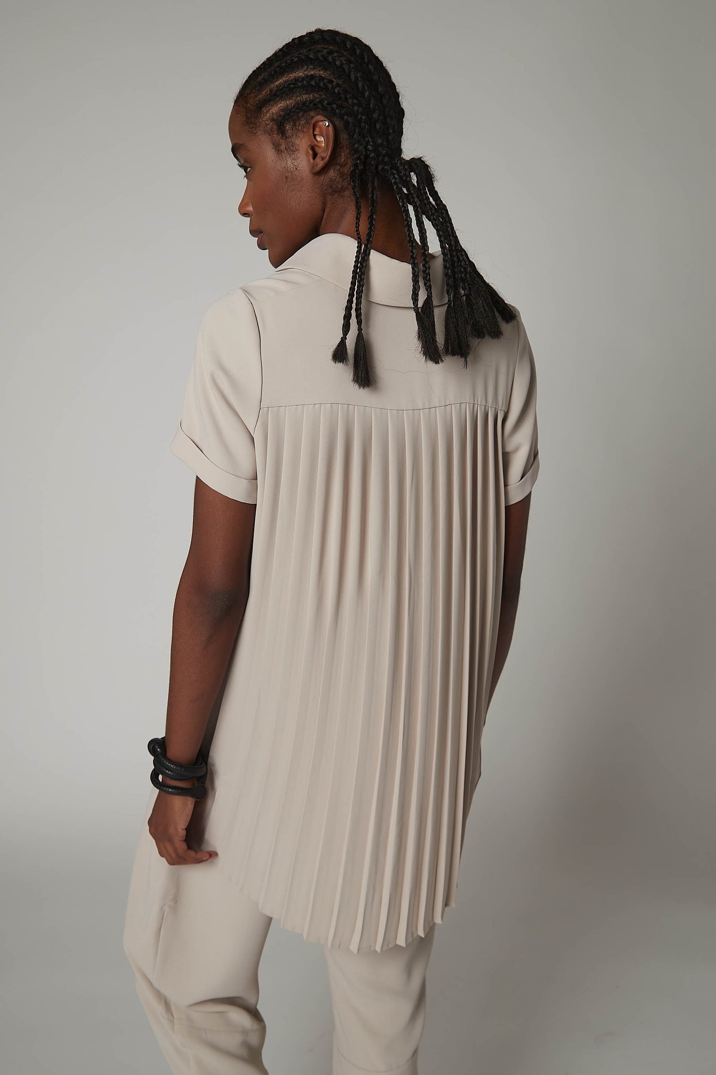 Look In The Back Pleated Blouse