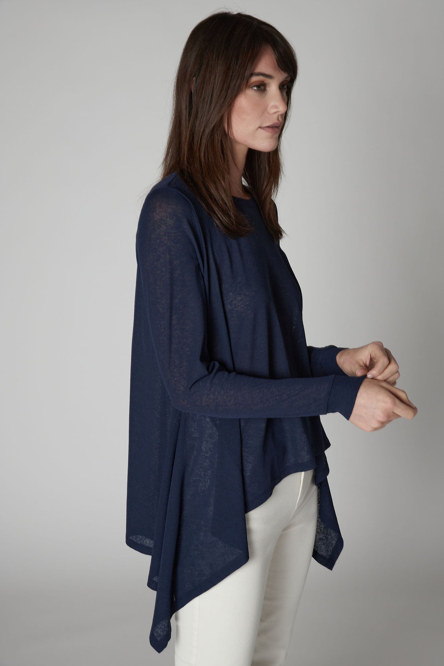 Sheer Knit High Low Top