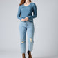 All You Need Ribbed V-Neck Top