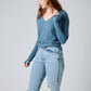All You Need Ribbed V-Neck Top