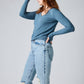 All You Need Ribbed V-Neck Top