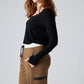 All You Need Ribbed V-Neck Top