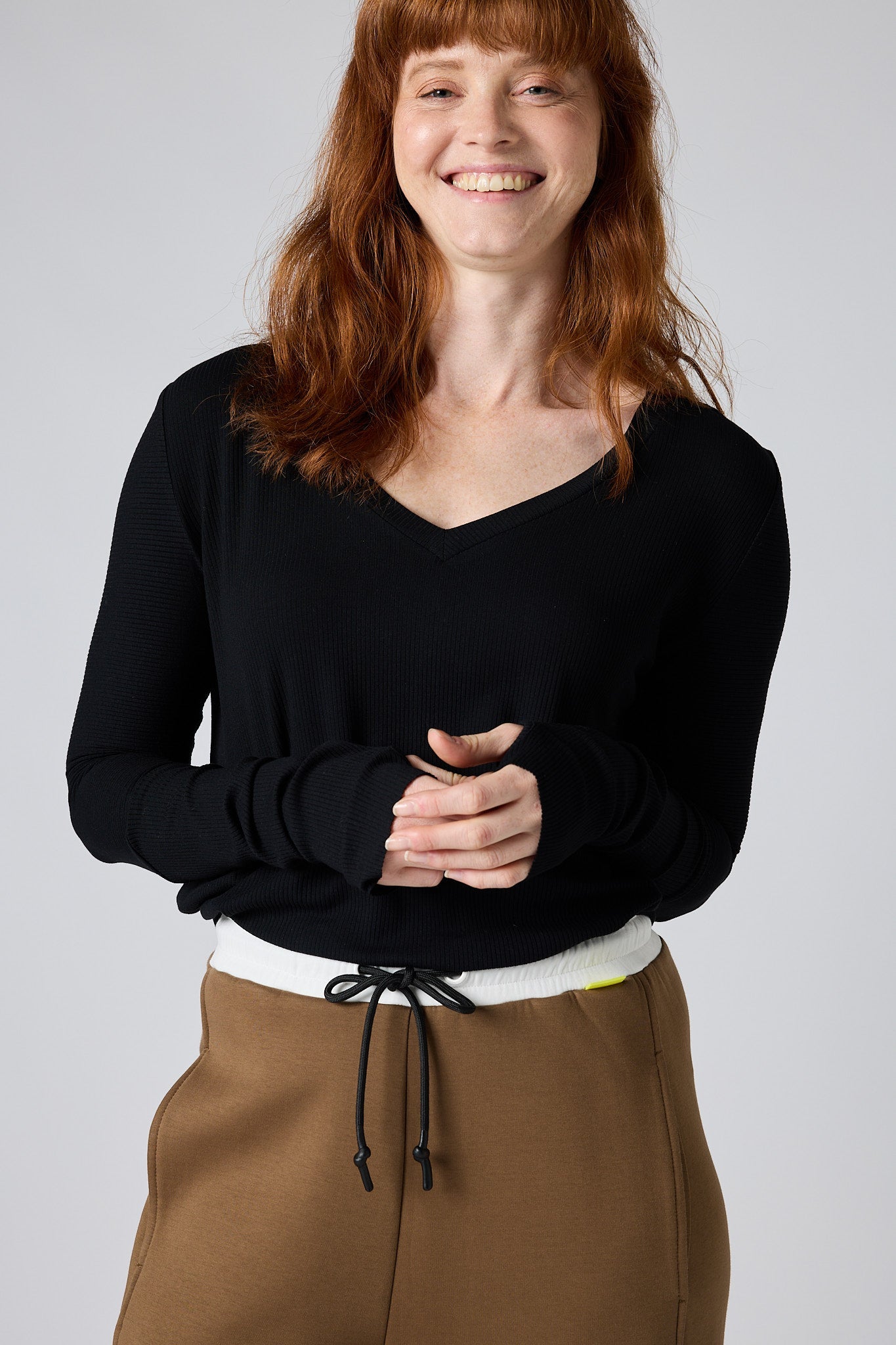 All You Need Ribbed V-Neck Top