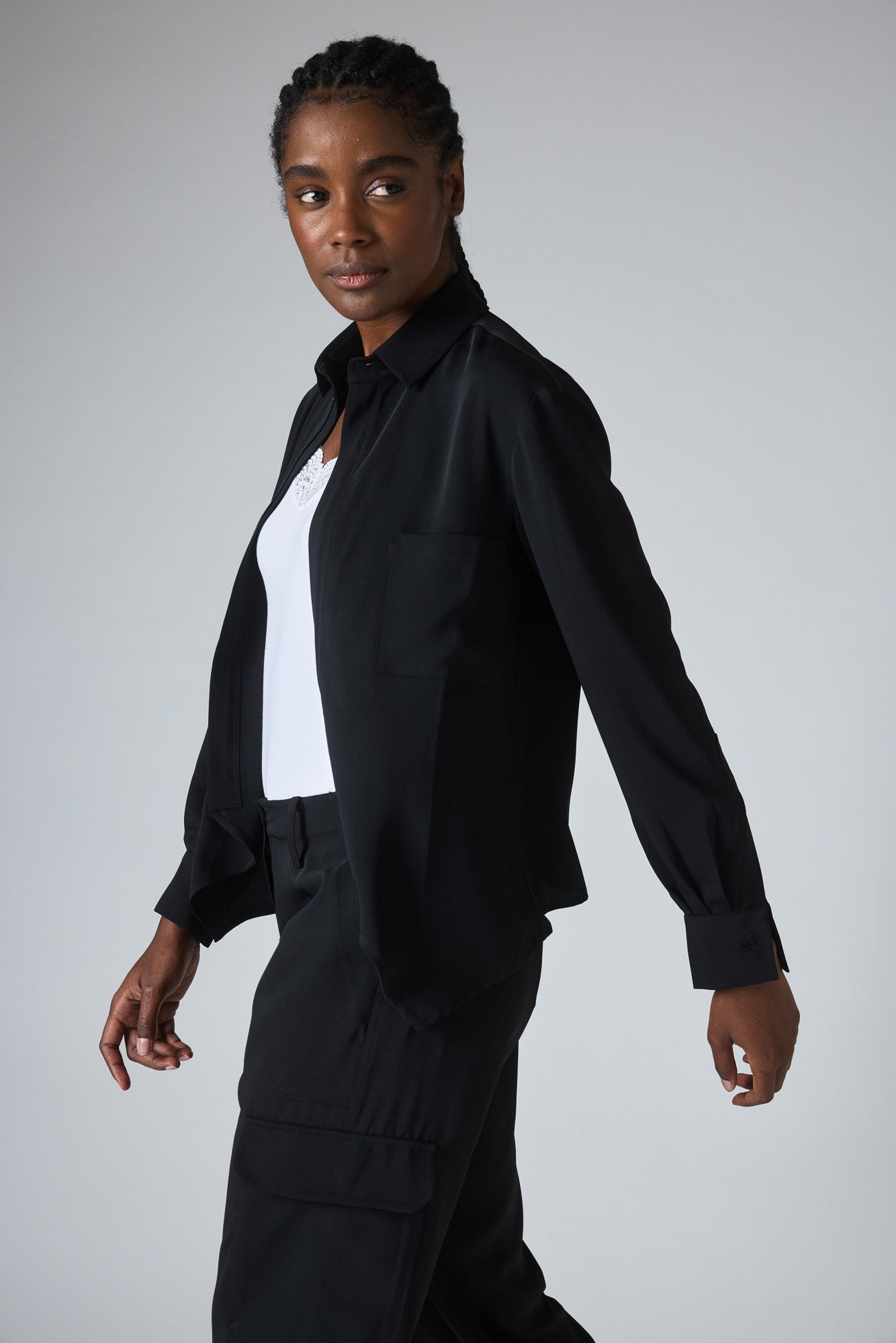 Handkerchief With a Zipper Blouse