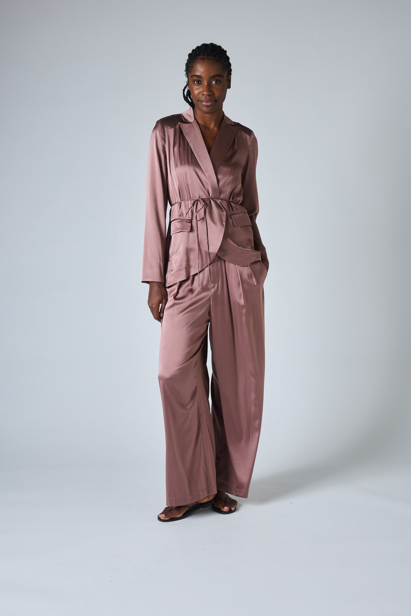 Power Trip Silk Wrap Blazer
