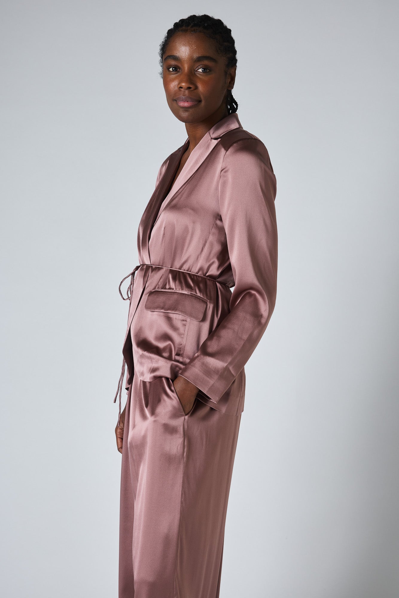 Power Trip Silk Wrap Blazer