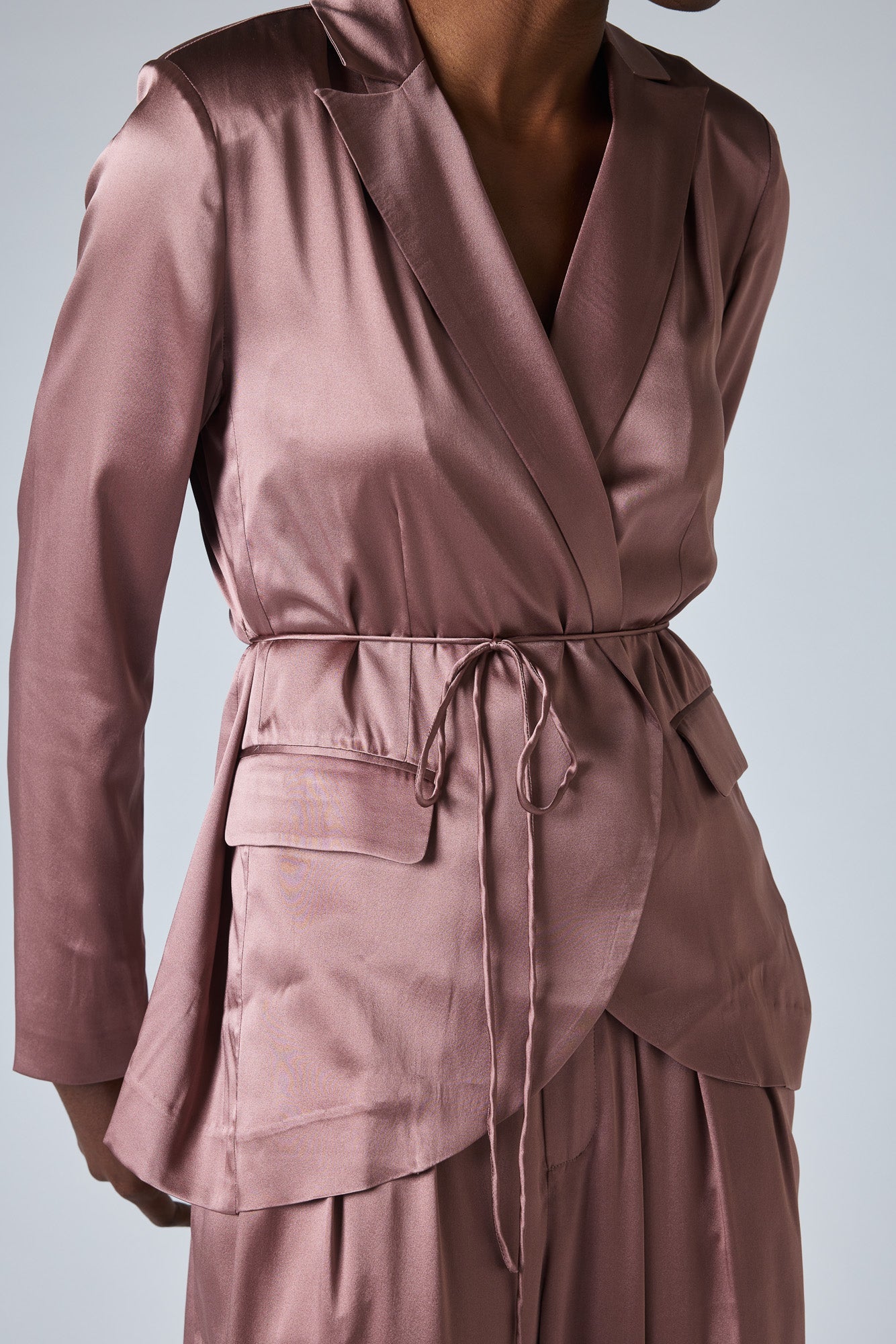 Power Trip Silk Wrap Blazer