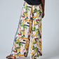 Printed Wide-Leg Trouser