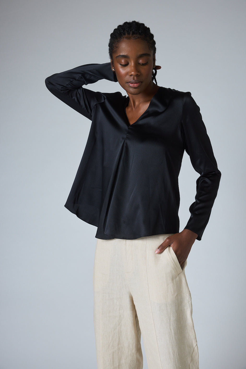 The Easygoing Long Silk Top