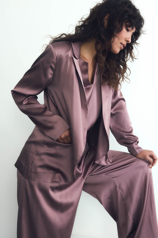 Power Trip Silk Wrap Blazer