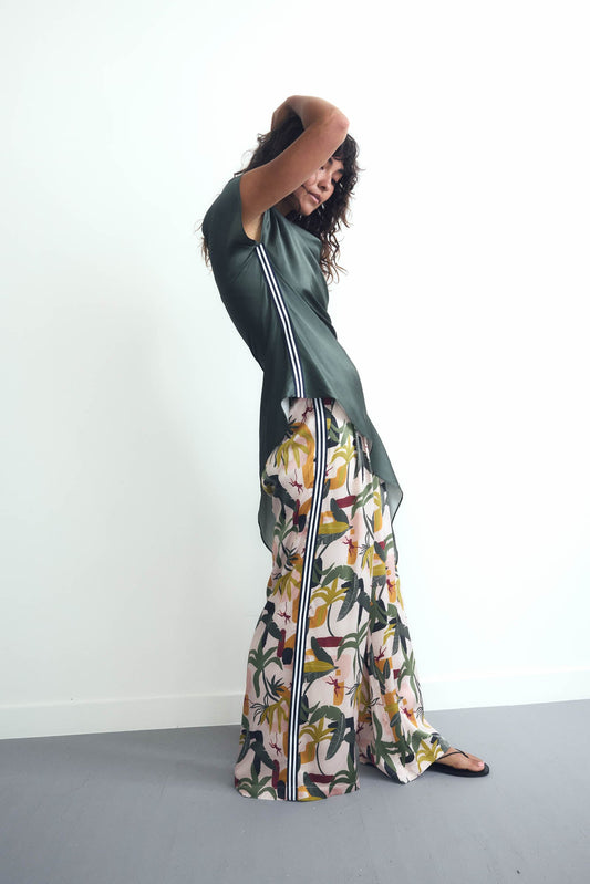 Printed Wide-Leg Trouser