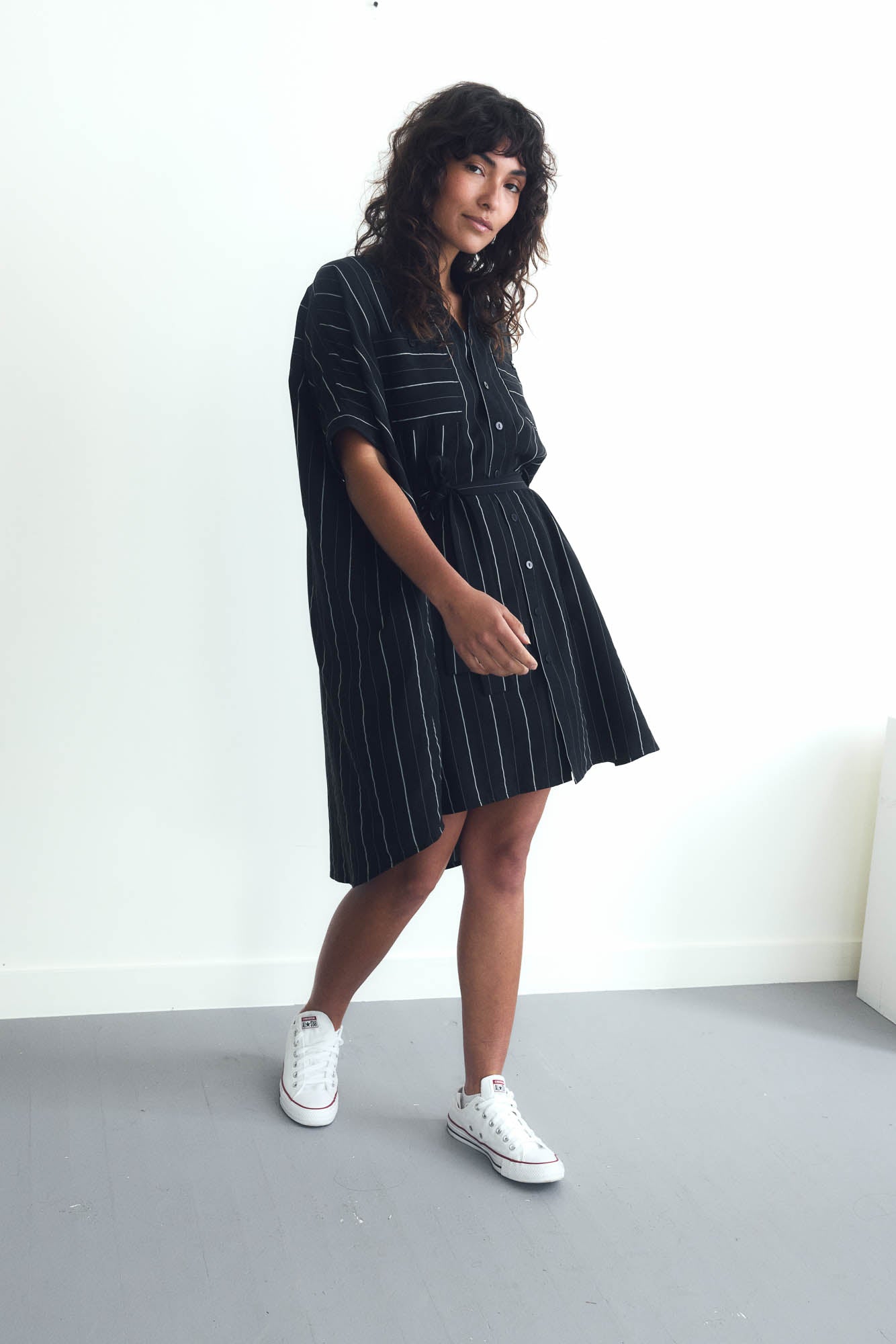 Stars Align Oversized Shirt Dress