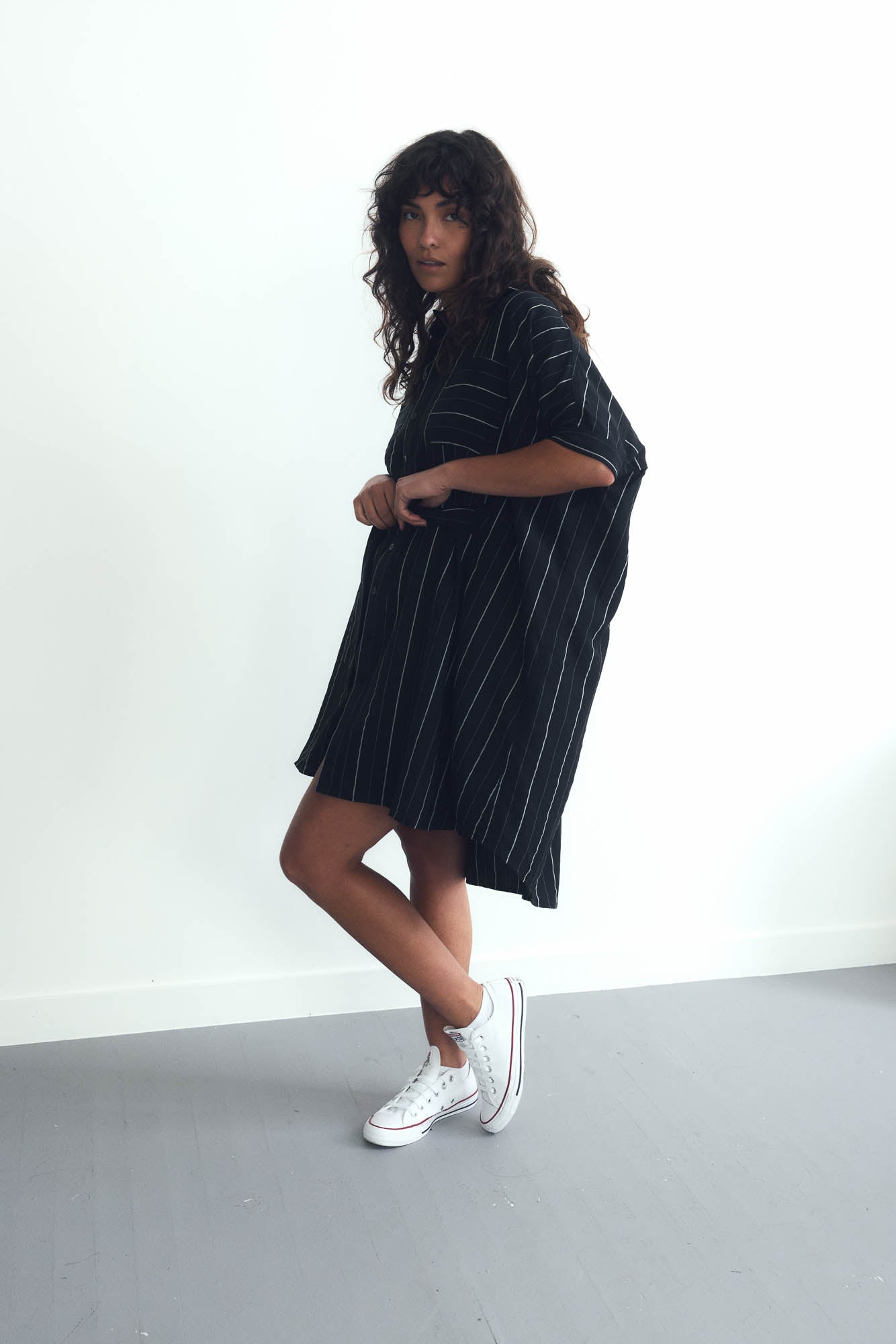 Stars Align Oversized Shirt Dress