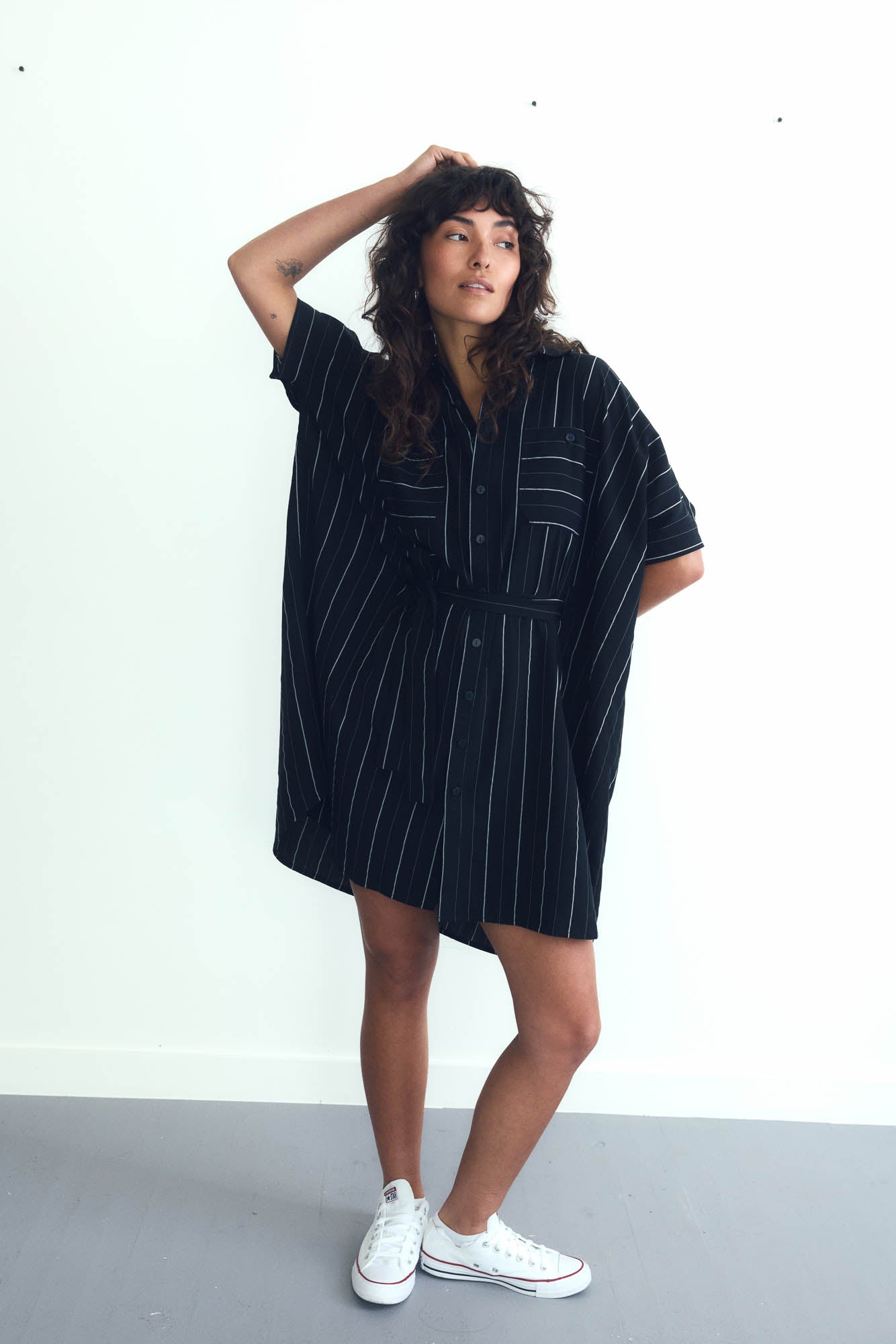 Stars Align Oversized Shirt Dress