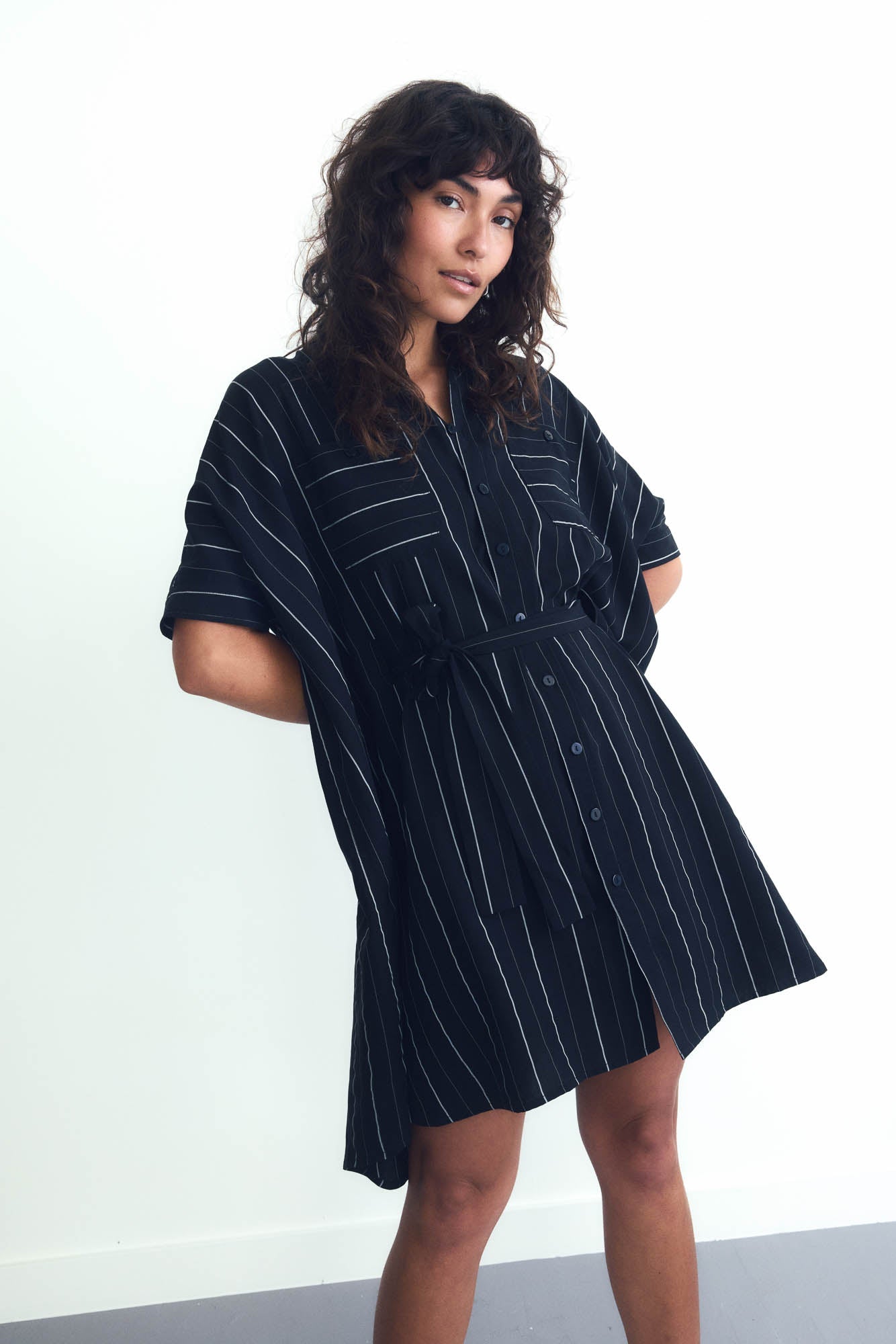 Stars Align Oversized Shirt Dress