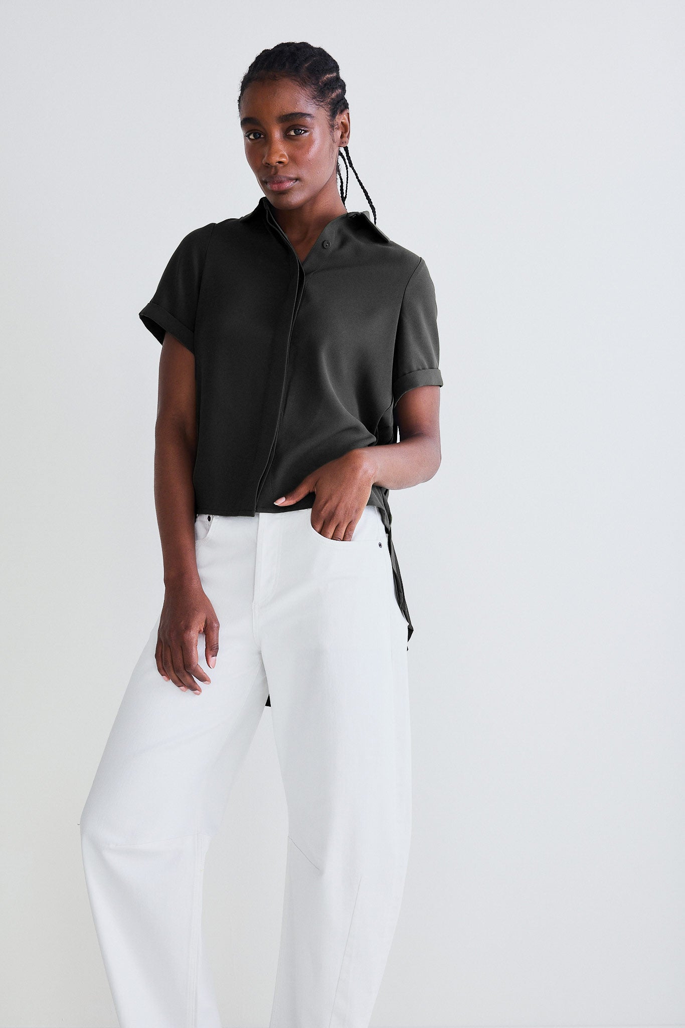 Look In The Back Pleated Blouse