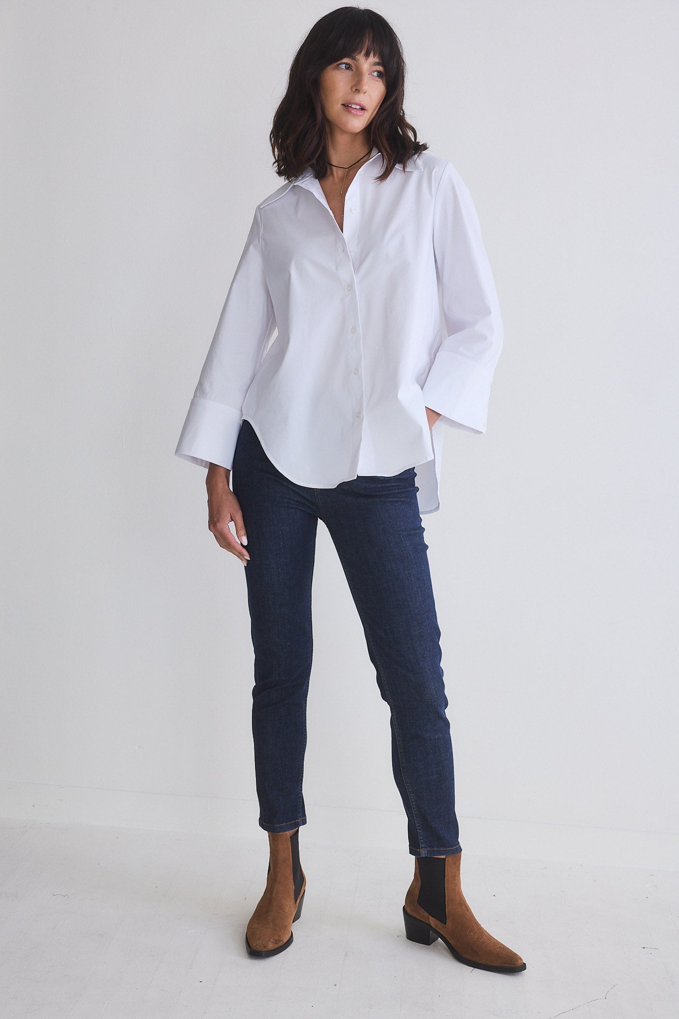 Big Picture Wide Sleeve Poplin Blouse