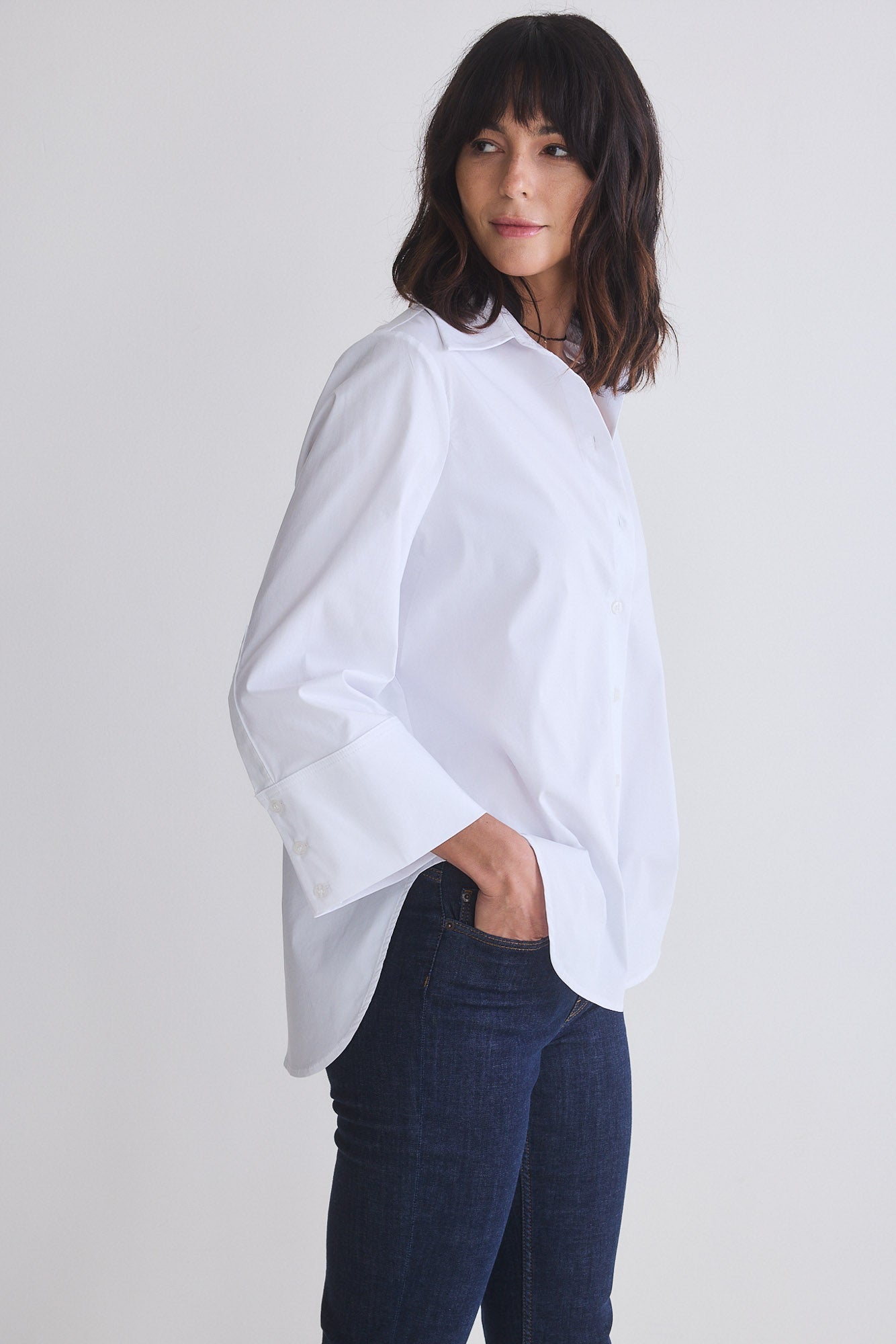 Big Picture Wide Sleeve Poplin Blouse