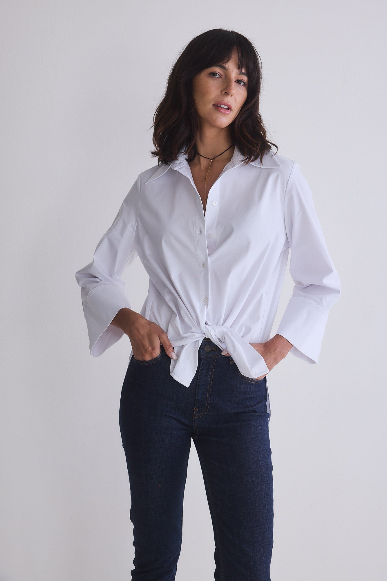Big Picture Wide Sleeve Poplin Blouse