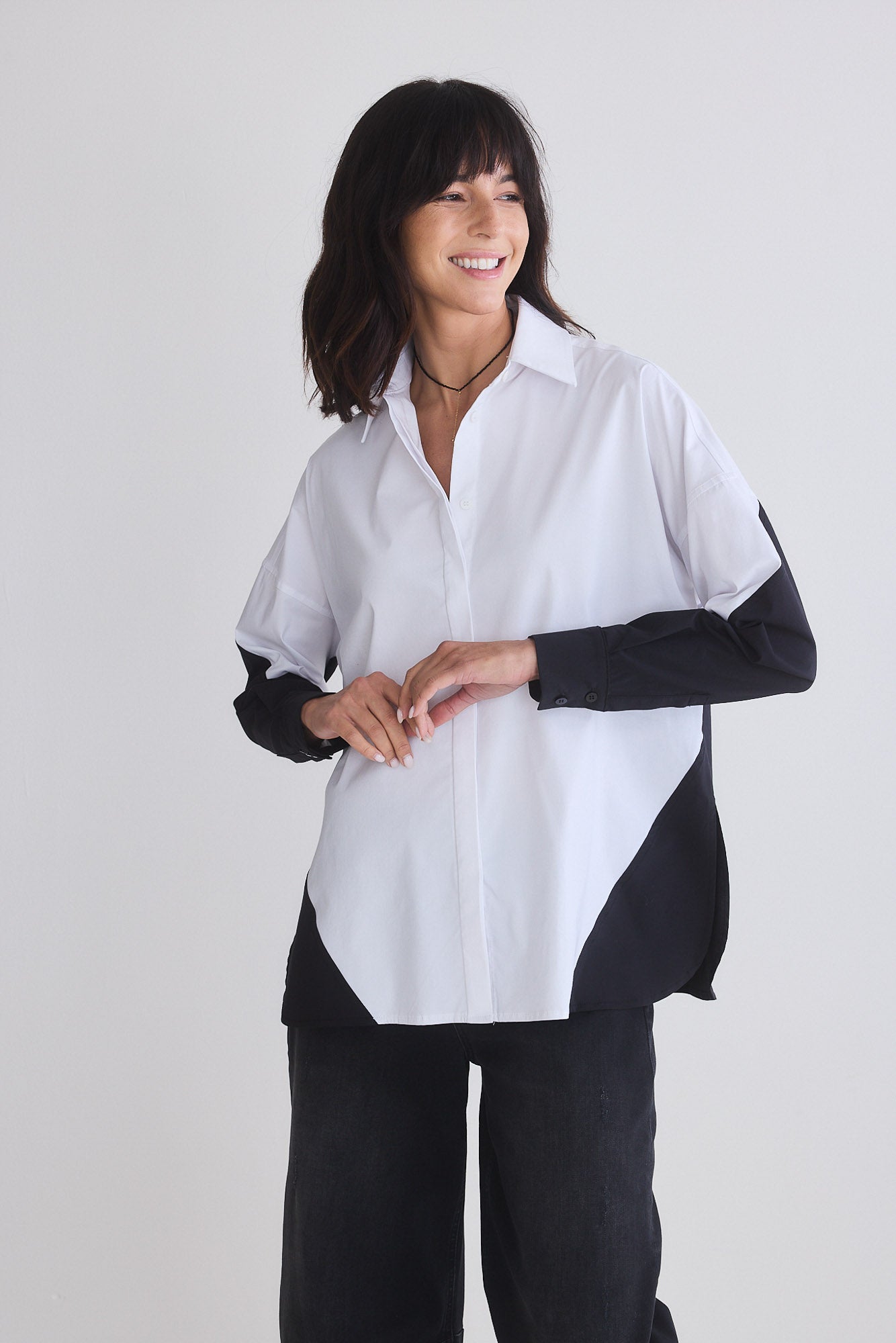 Colorblock Refine Oversized Tunic
