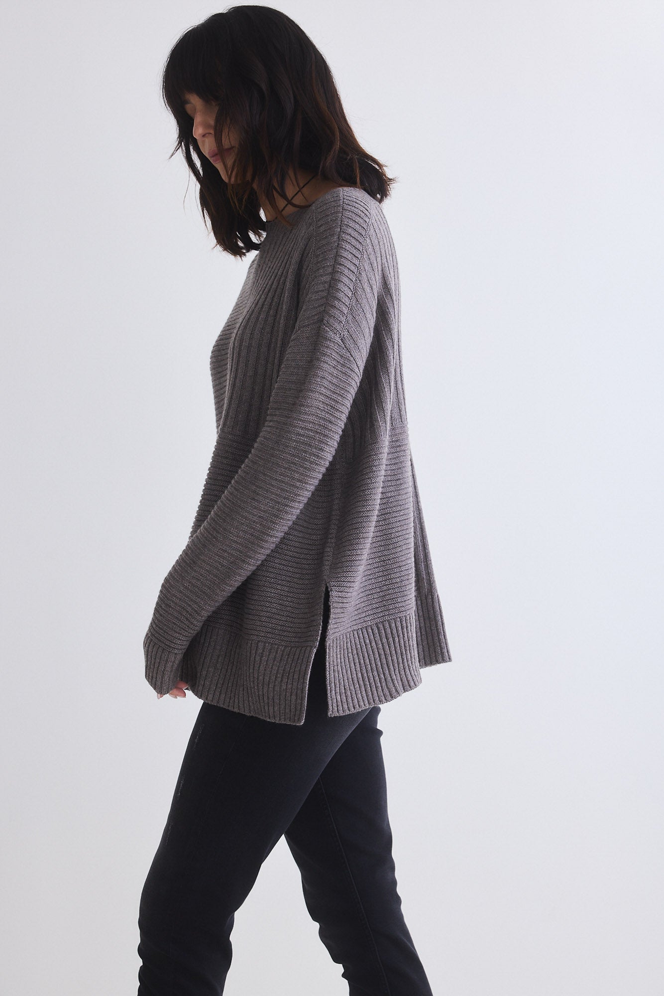 Oversized Mixed Knit Sweater