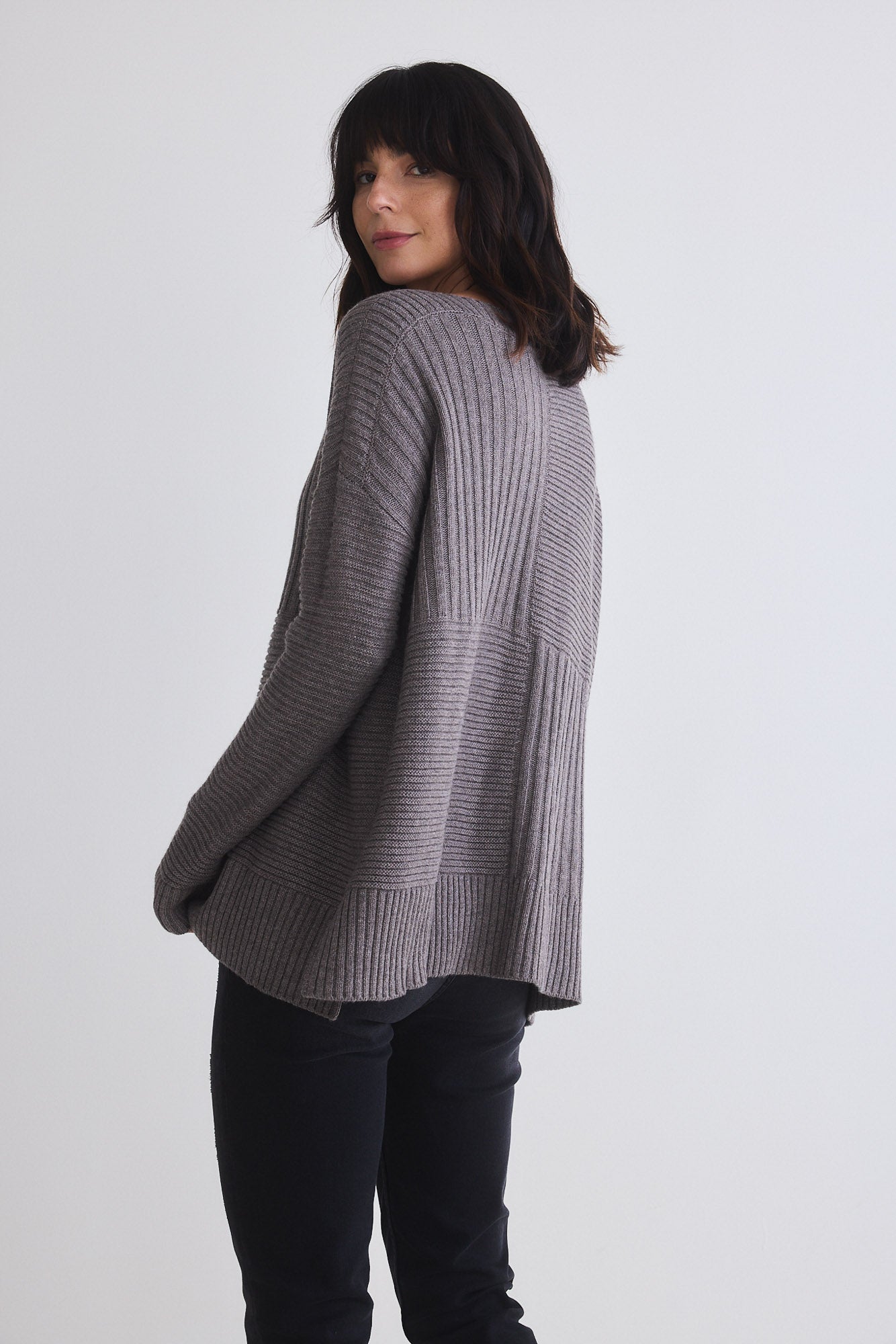 Oversized Mixed Knit Sweater