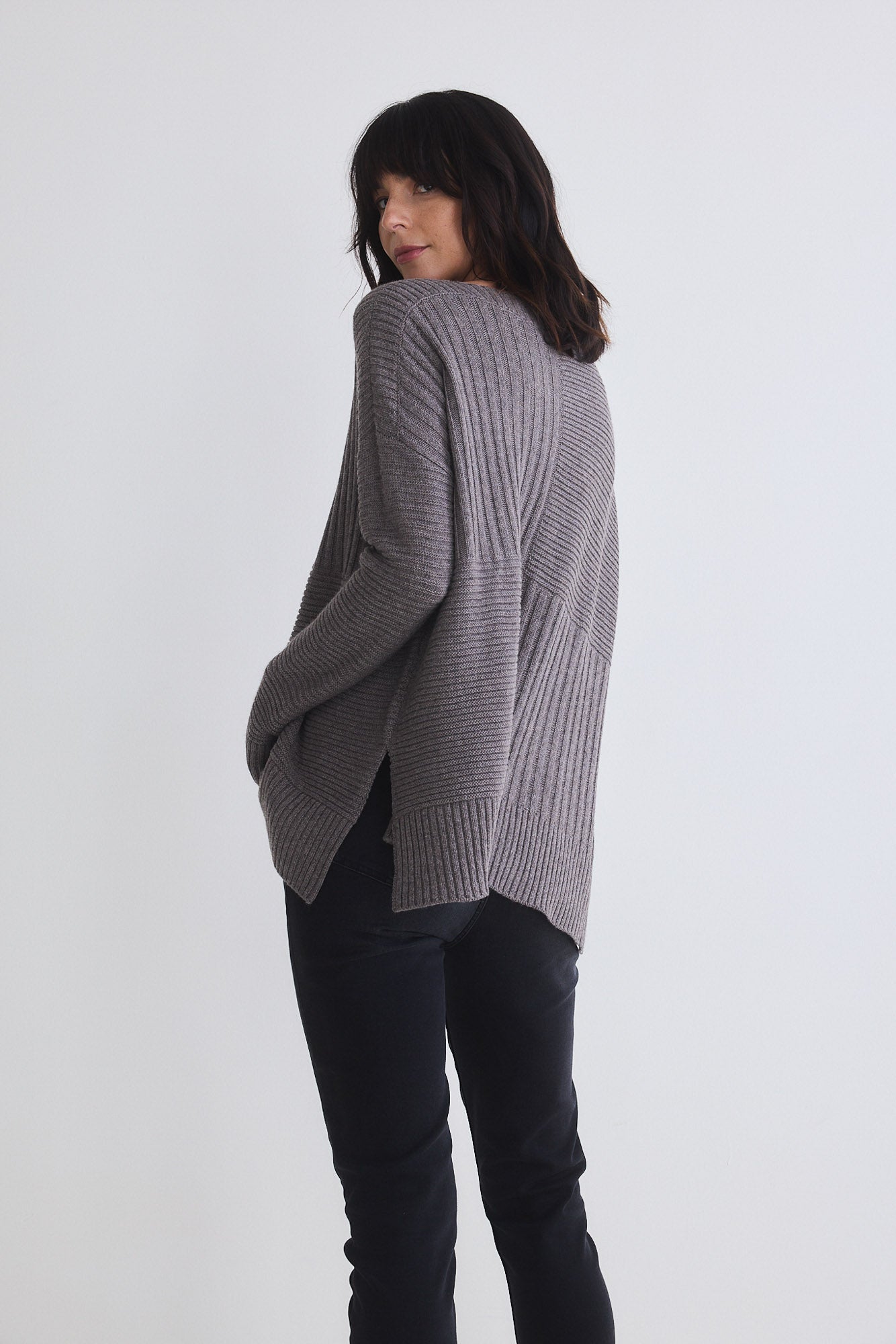 Oversized Mixed Knit Sweater