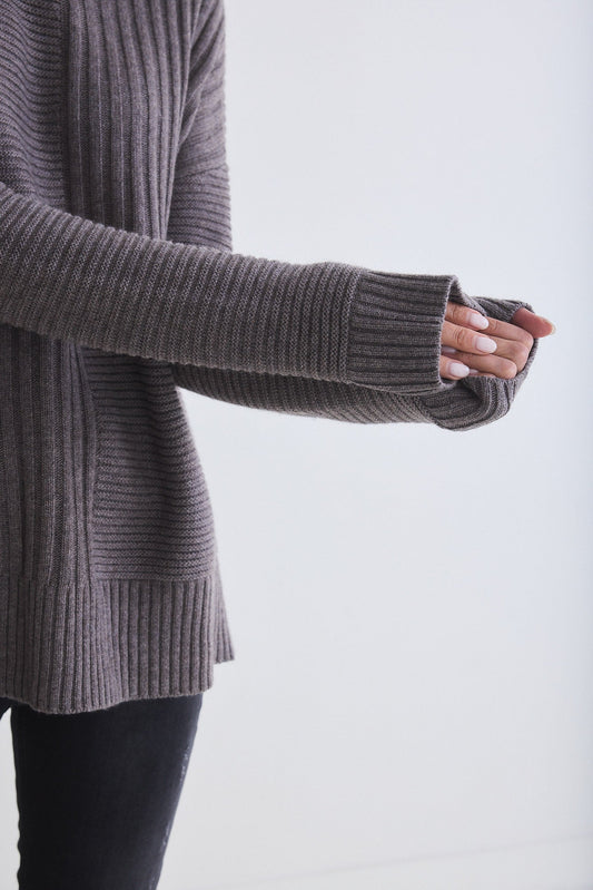 Oversized Mixed Knit Sweater