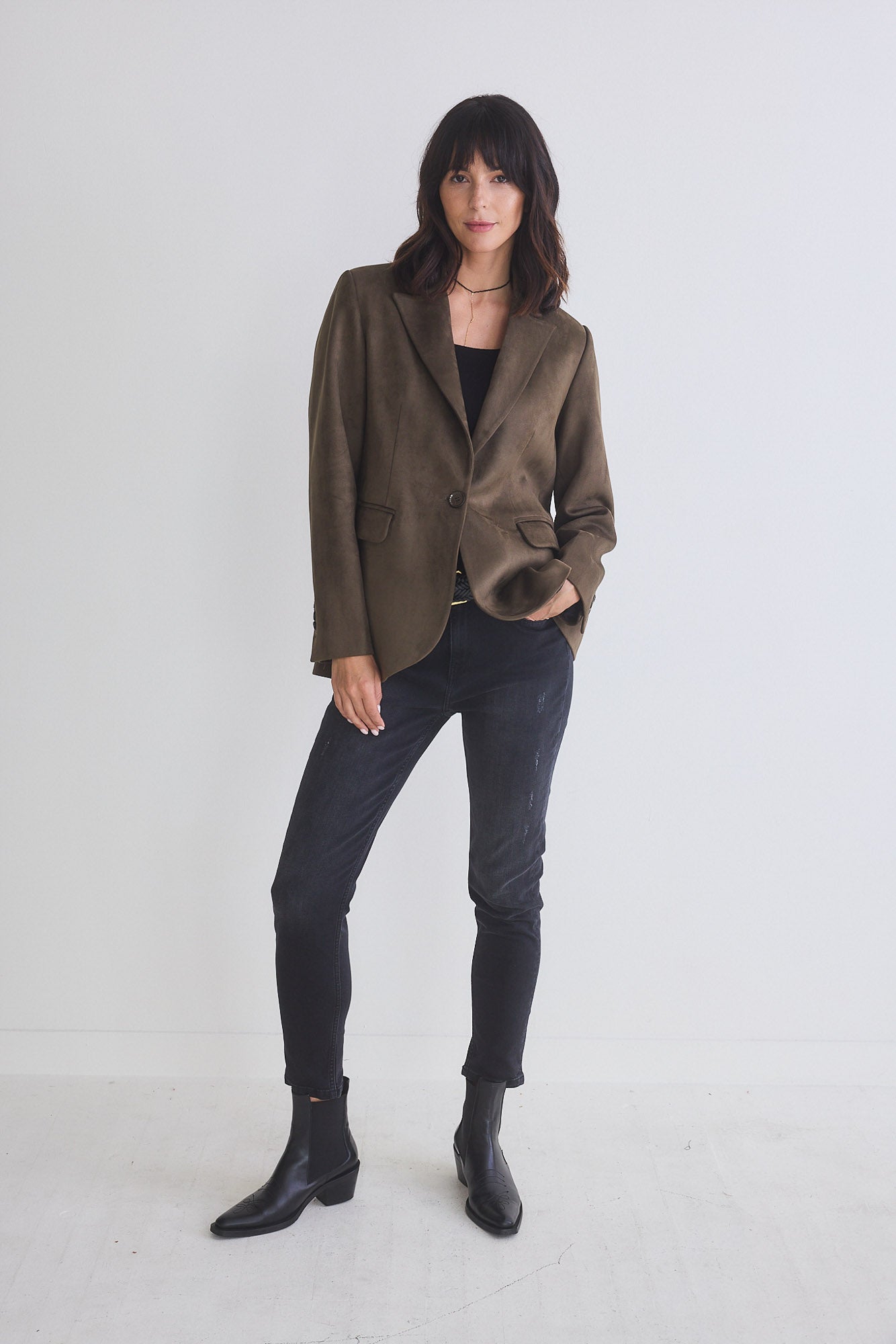 The Microsuede Classic Blazer That Upgrades You