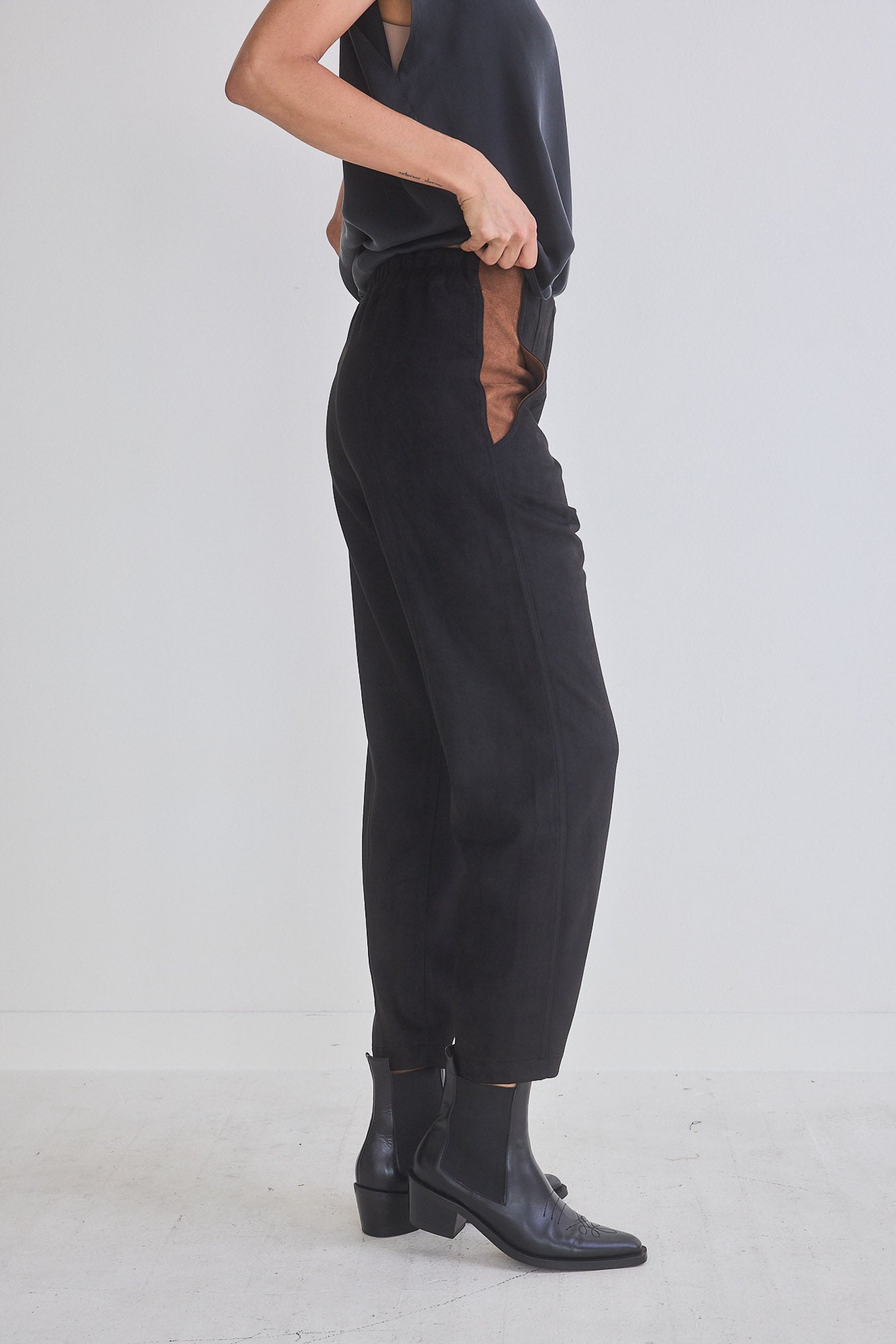 Not Too Tapered Microsuede Pants