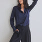 Shift Your Gaze Silk Button Down Blouse