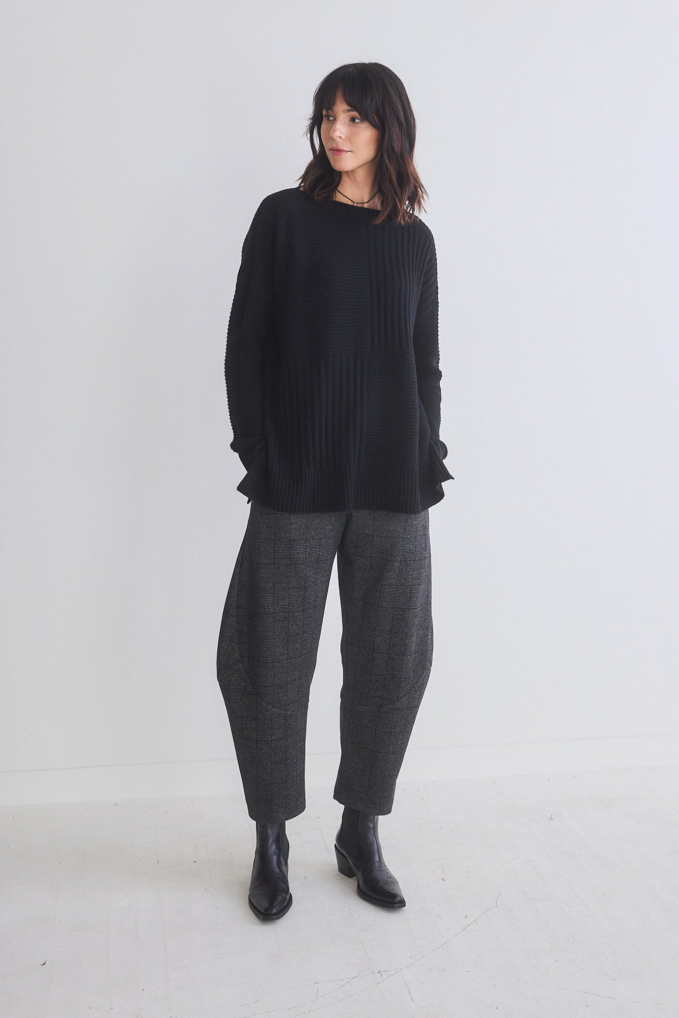 Oversized Mixed Knit Sweater