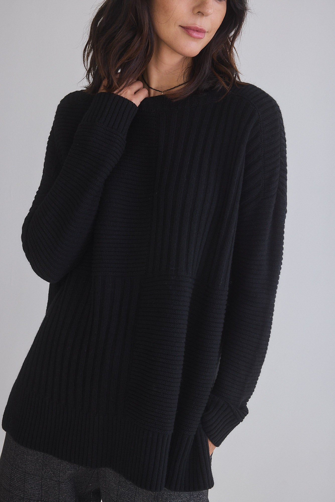 Oversized Mixed Knit Sweater