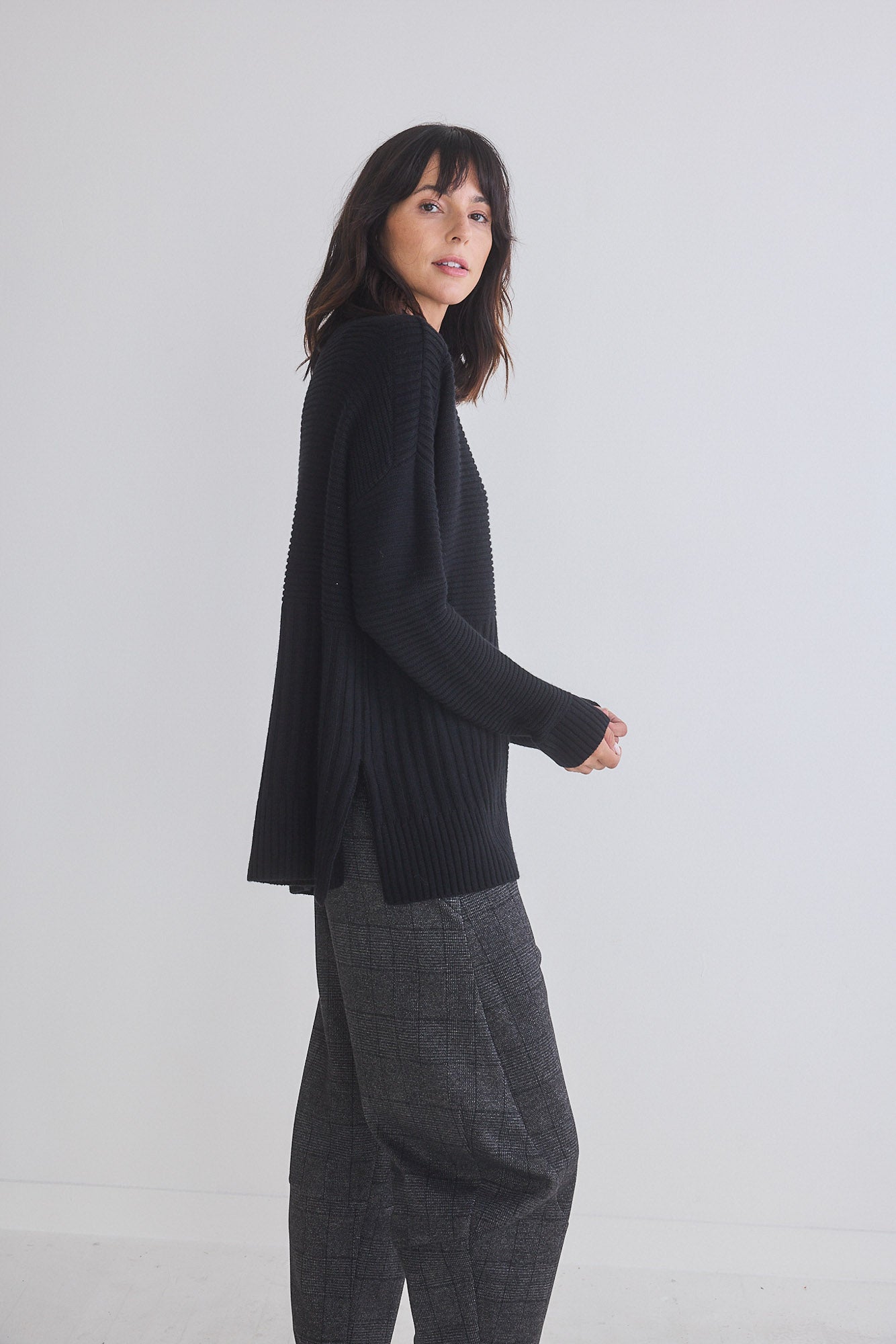 Oversized Mixed Knit Sweater