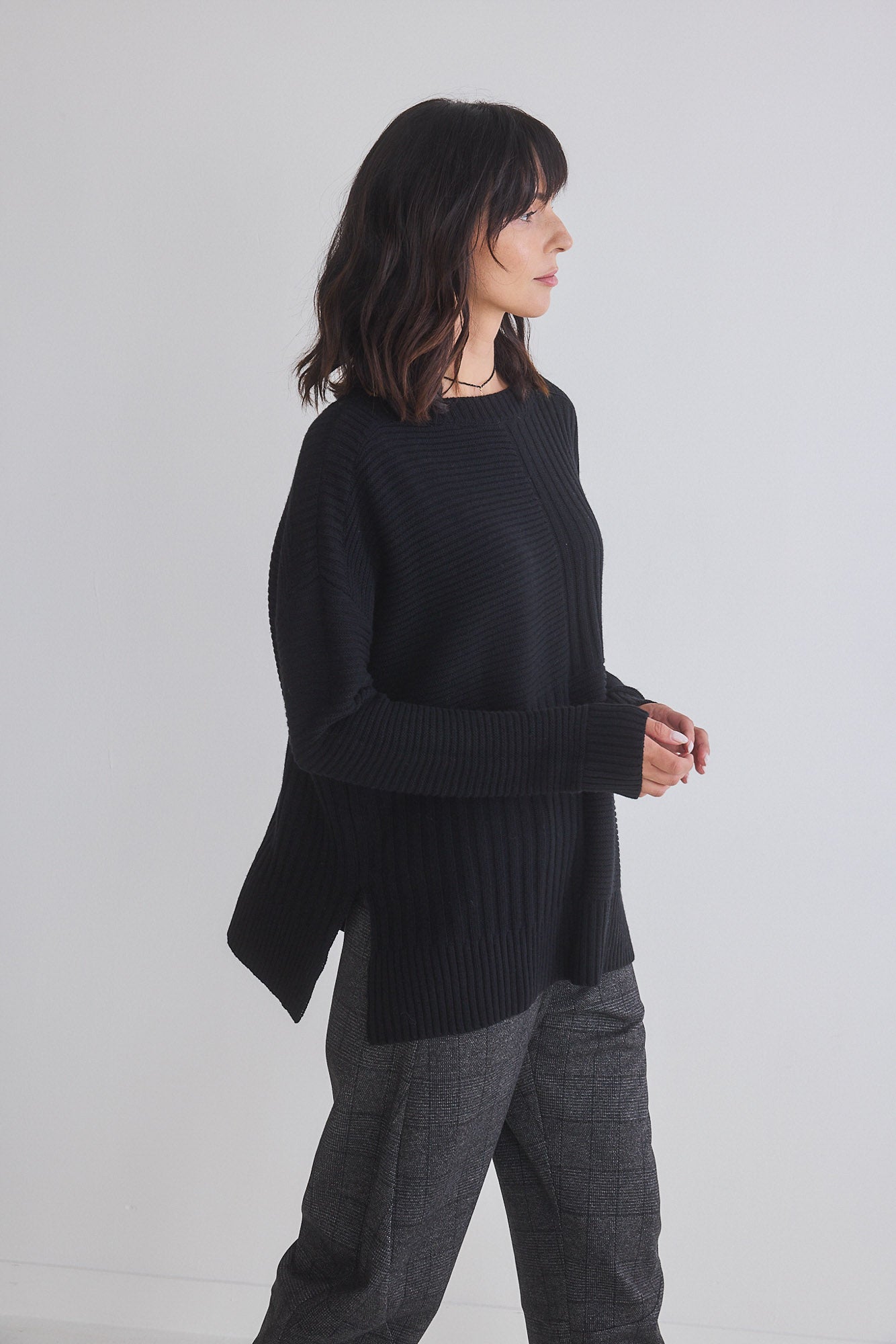 Oversized Mixed Knit Sweater