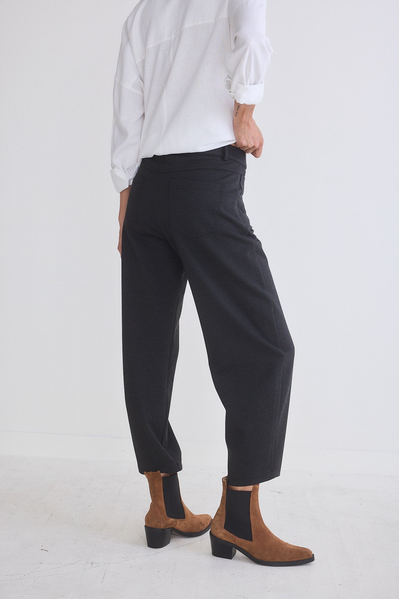 The Textured Visionary Barrel Leg Pants