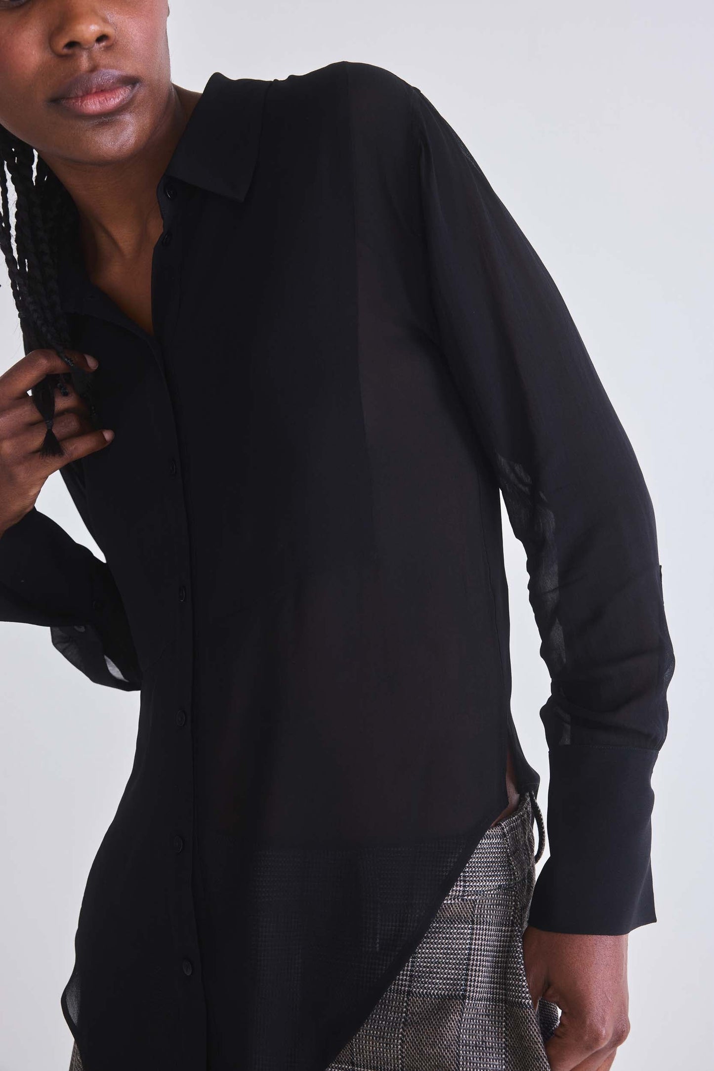 Sheer Chance Bib Blouse