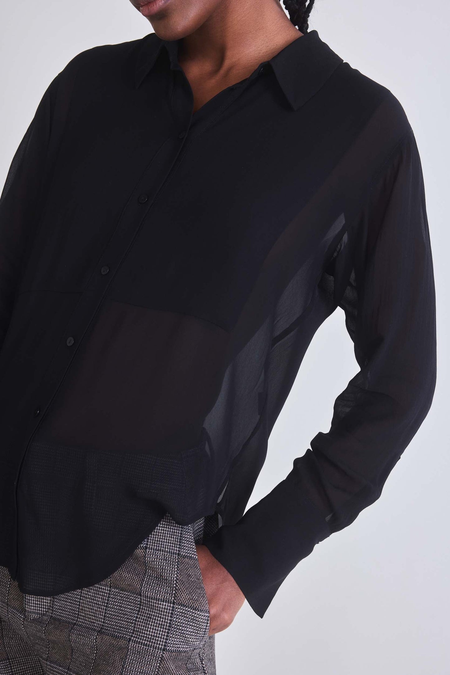 Sheer Chance Bib Blouse