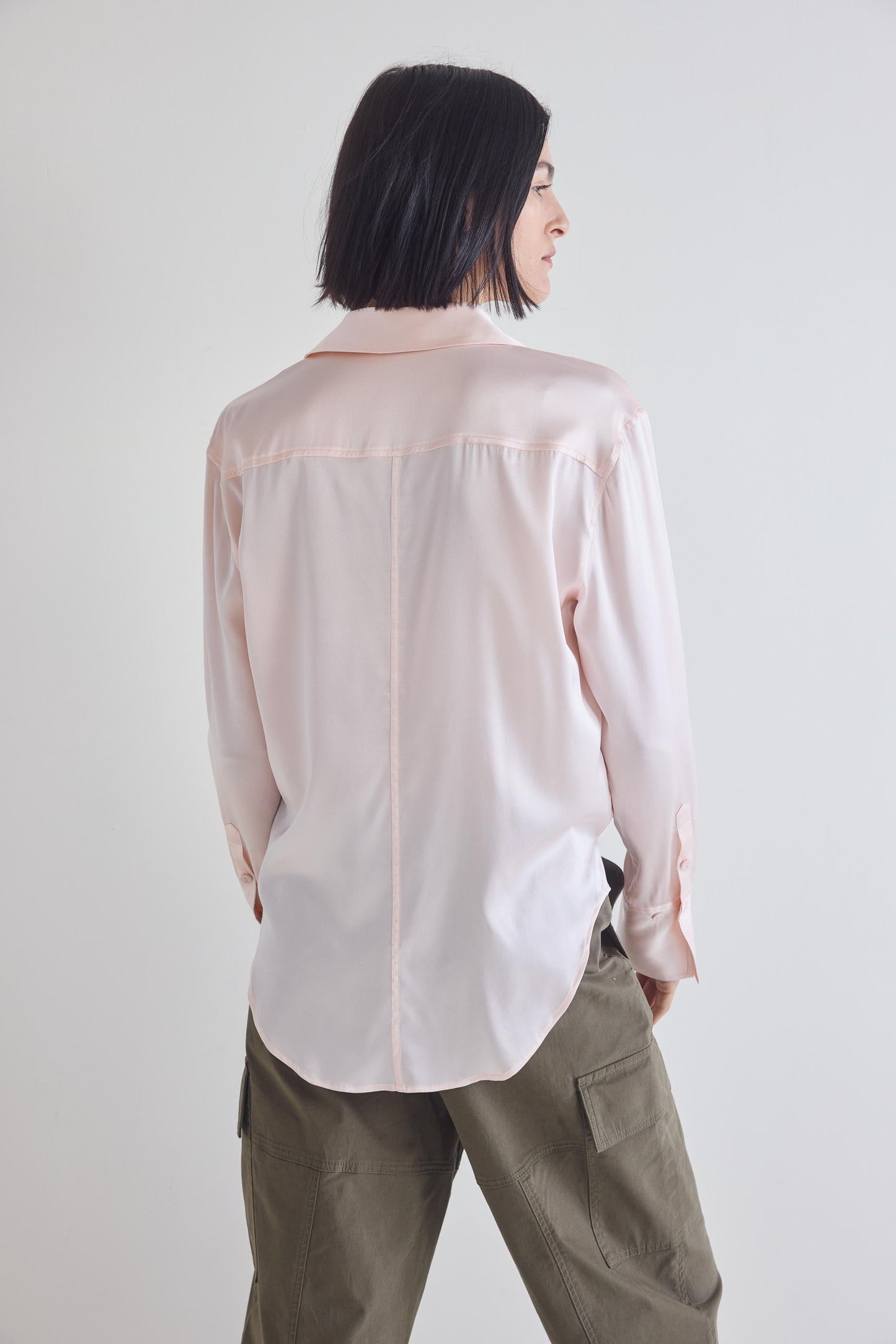Shift Your Gaze Button Down Silk Blouse