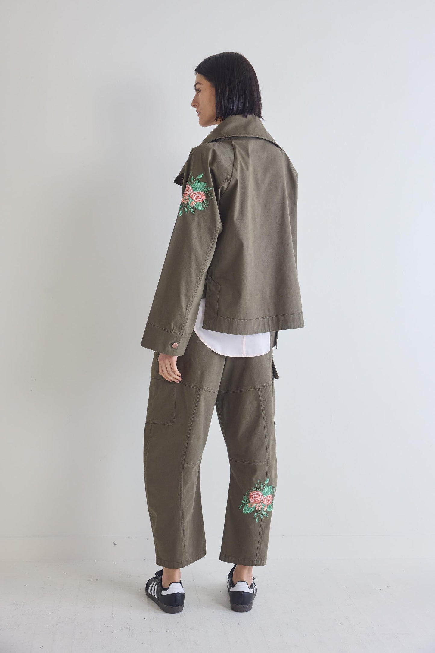 Coming Up Roses Twill Mini Drama Jacket