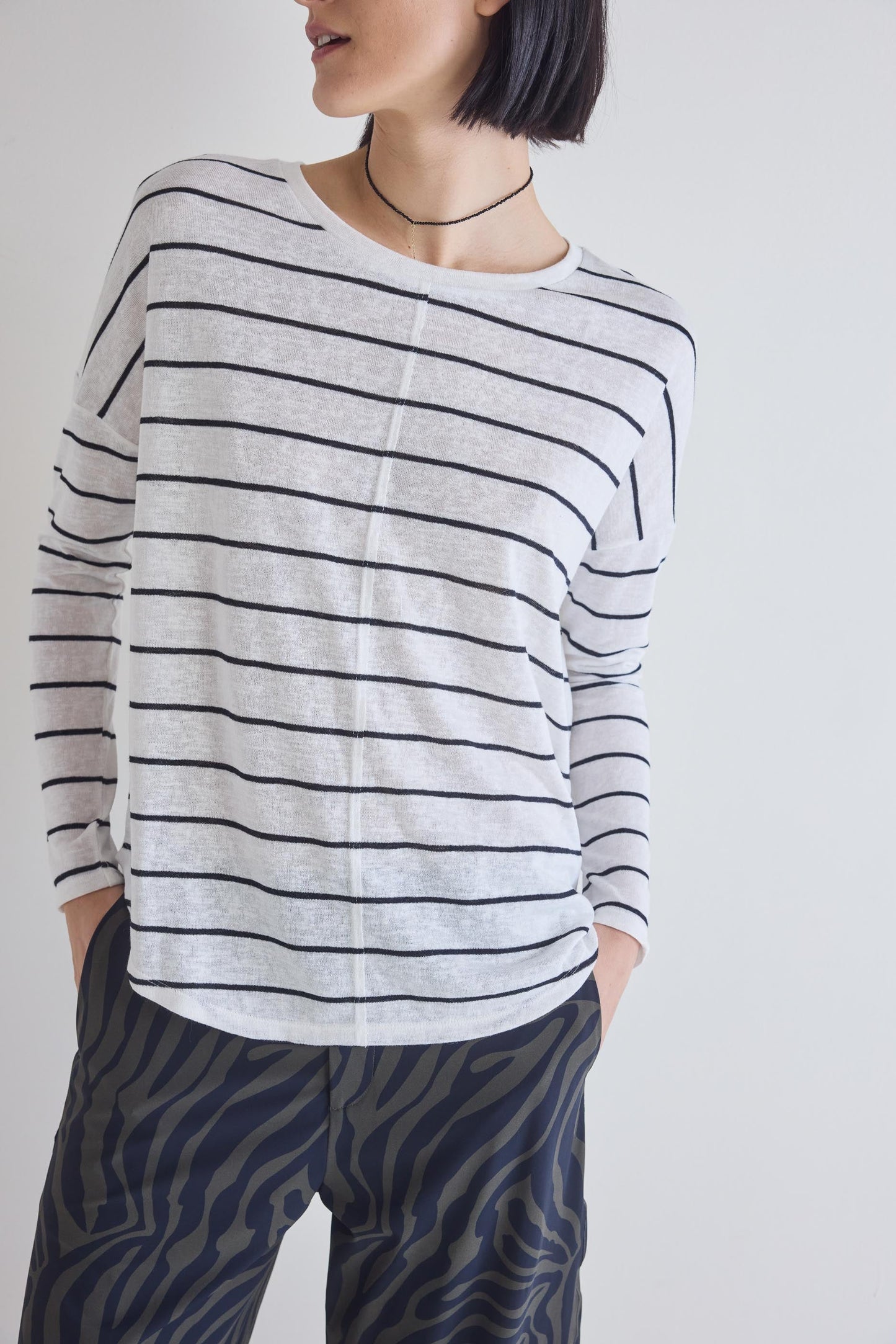 Between The Lines Long Sleeve Lounge Top