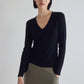 The Ribbed Long Sleeve V-Neck