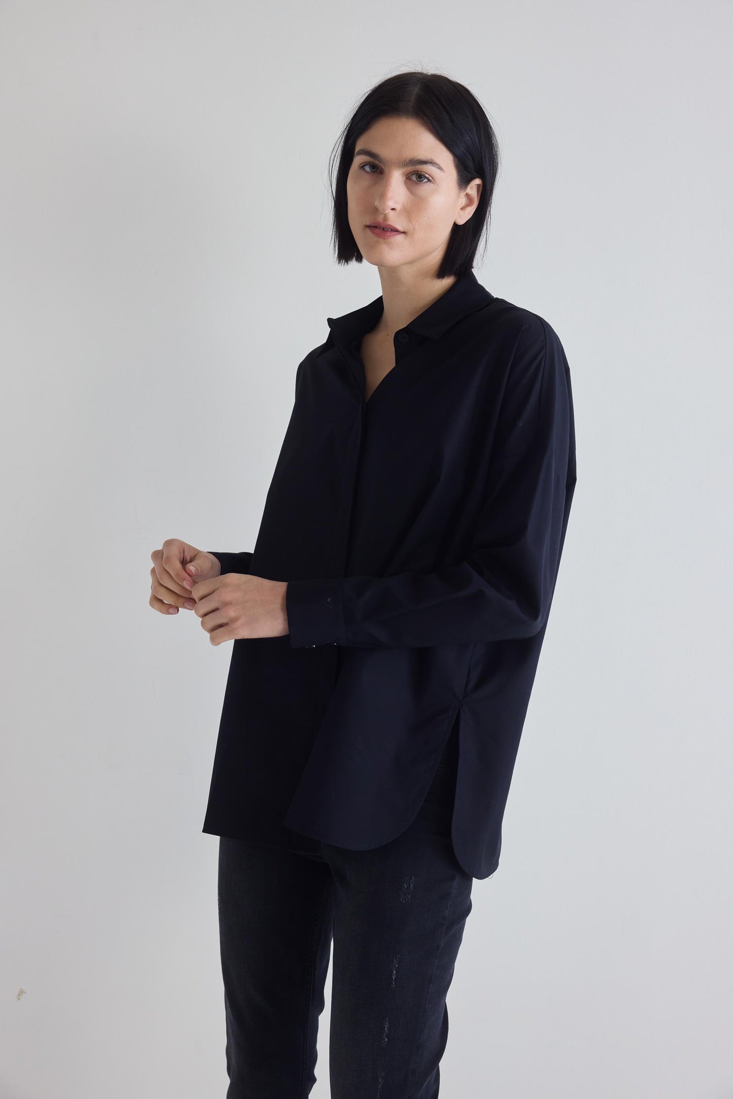 Non-Iron Refine Oversized Tunic