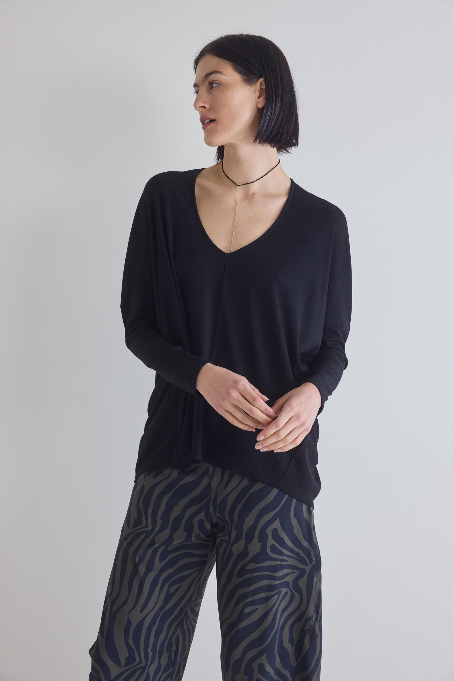 The Ribbed Dolman Long Sleeve Top
