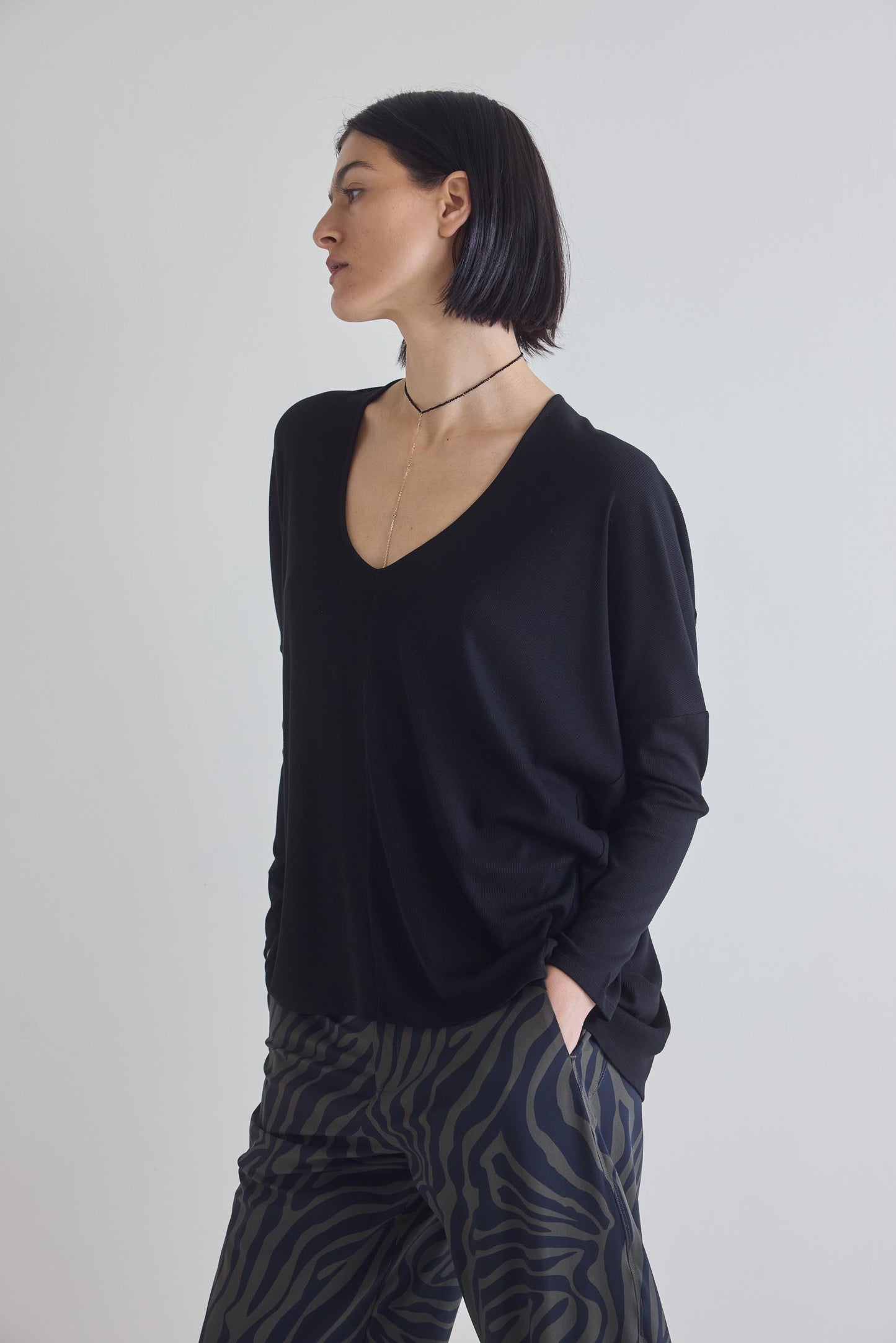The Ribbed Dolman Long Sleeve Top
