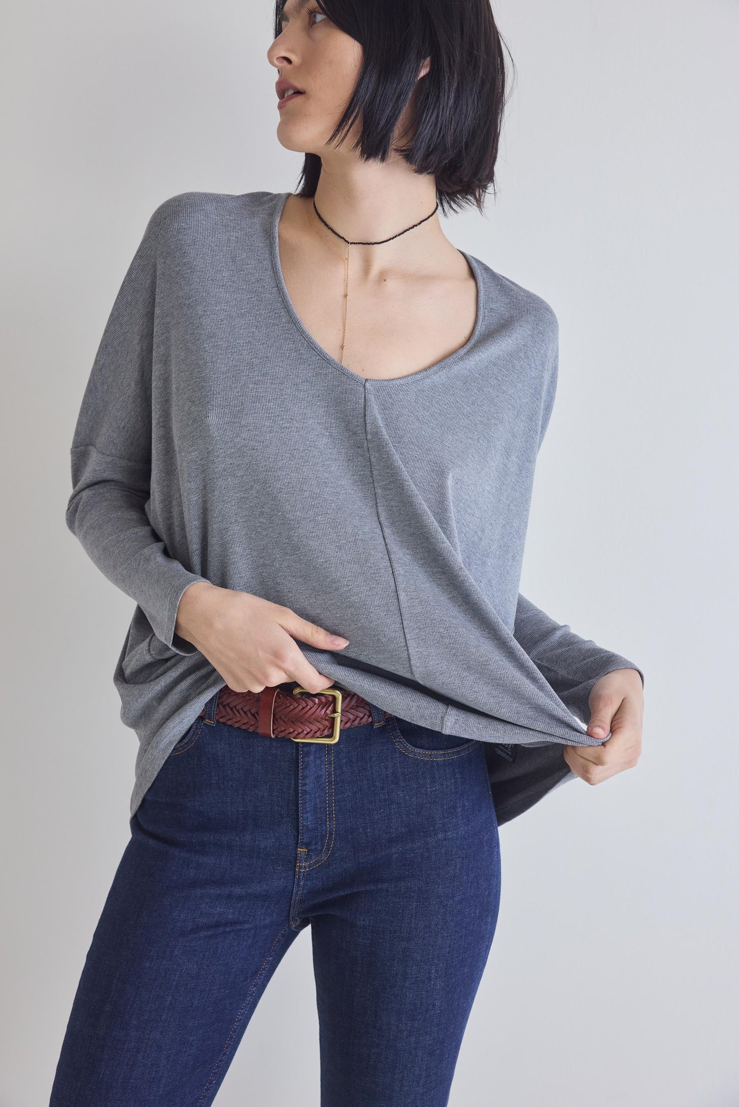 The Ribbed Dolman Long Sleeve Top