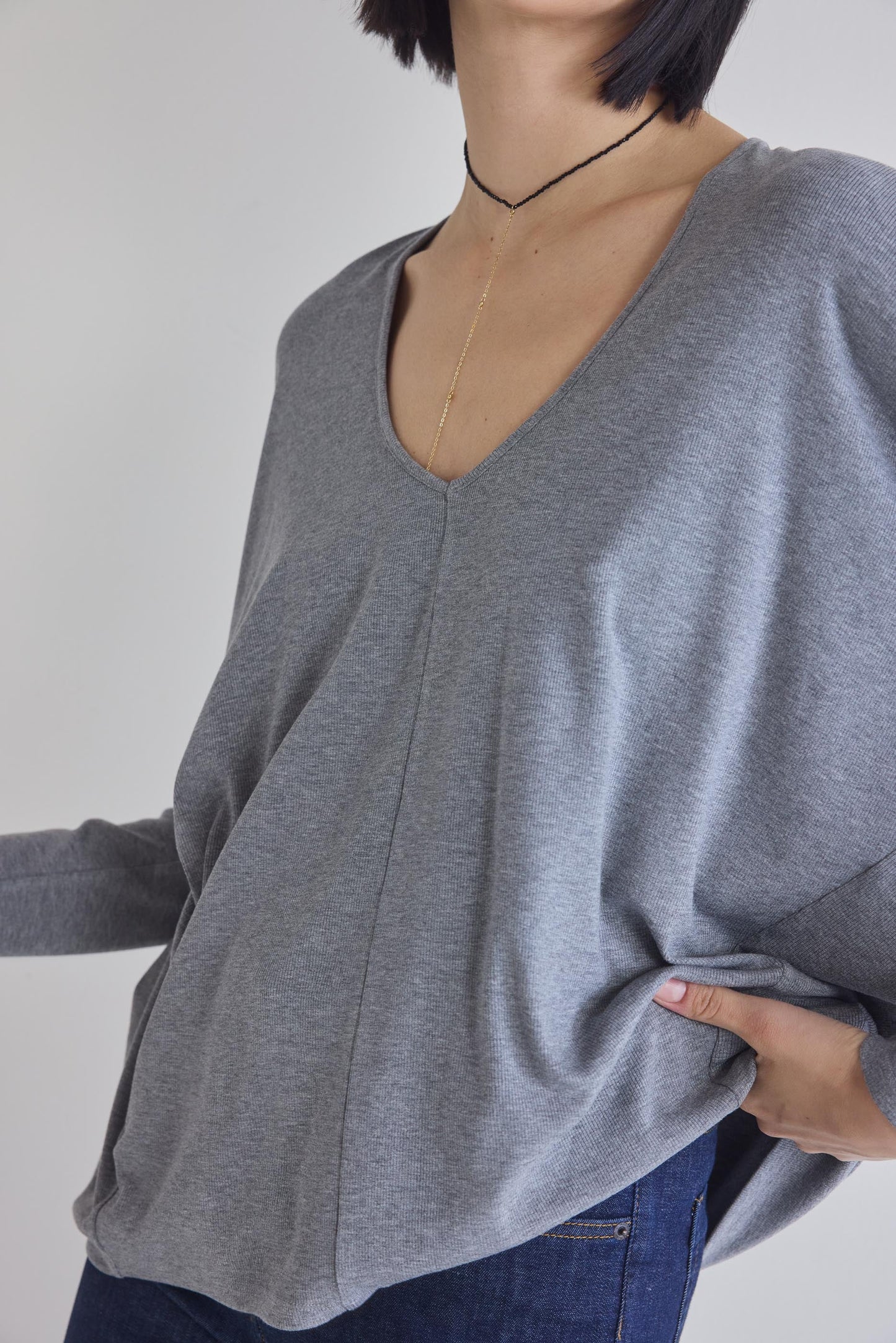 The Ribbed Dolman Long Sleeve Top