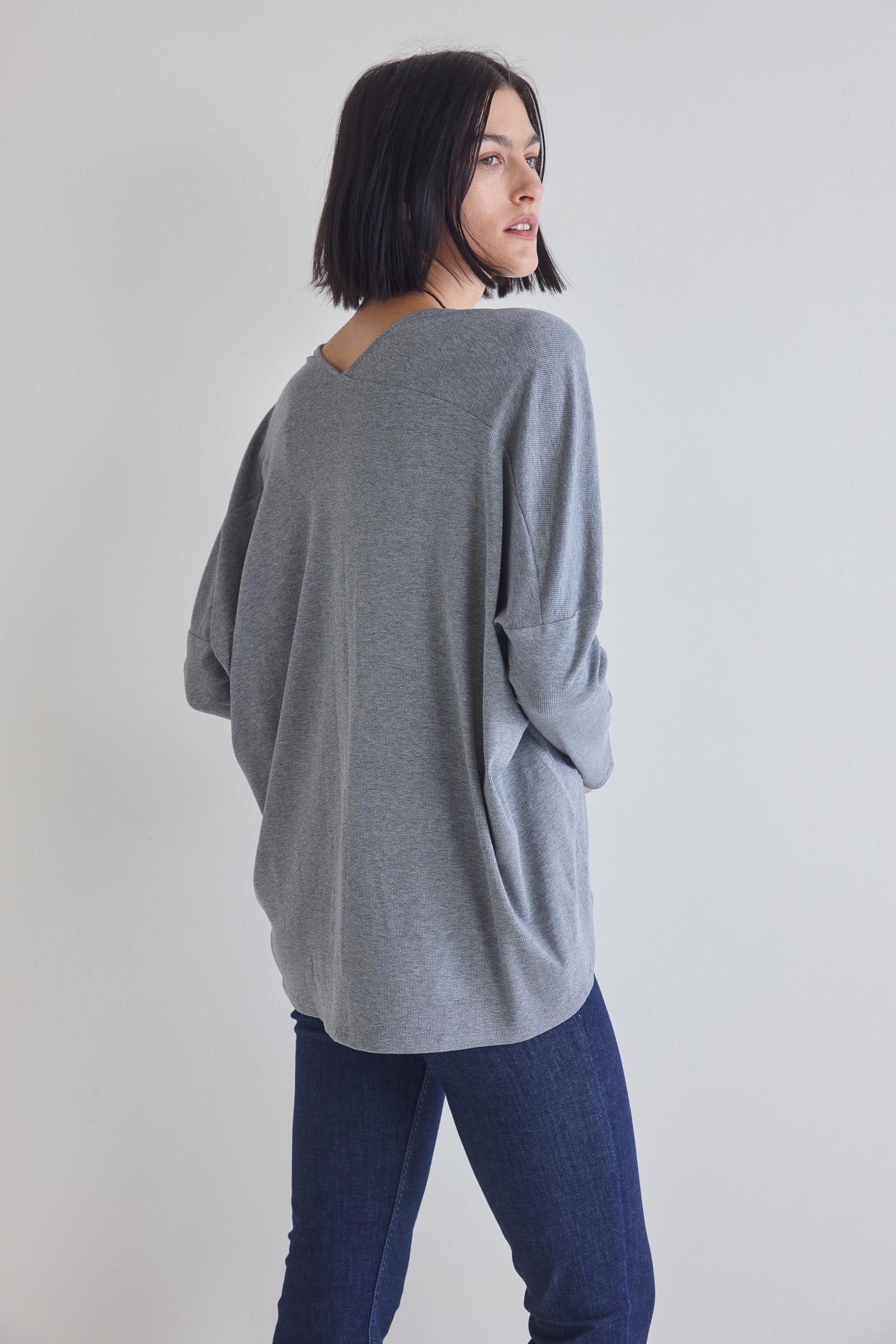 The Ribbed Dolman Long Sleeve Top
