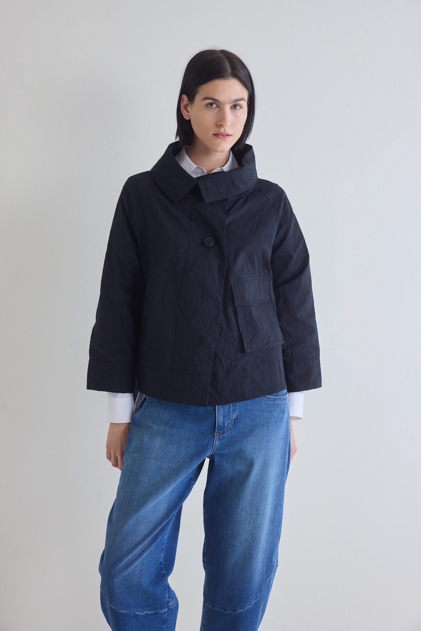 The Crinkle Mini Drama Jacket